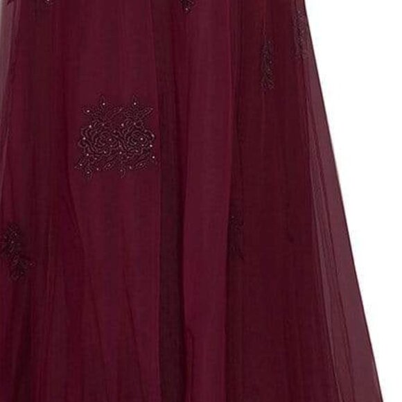 SALE NWT La Femme 26942SC Tulle  Mother of the Bride Burgundy Size 6 - Picture 5 of 10